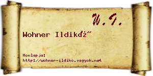 Wohner Ildikó névjegykártya